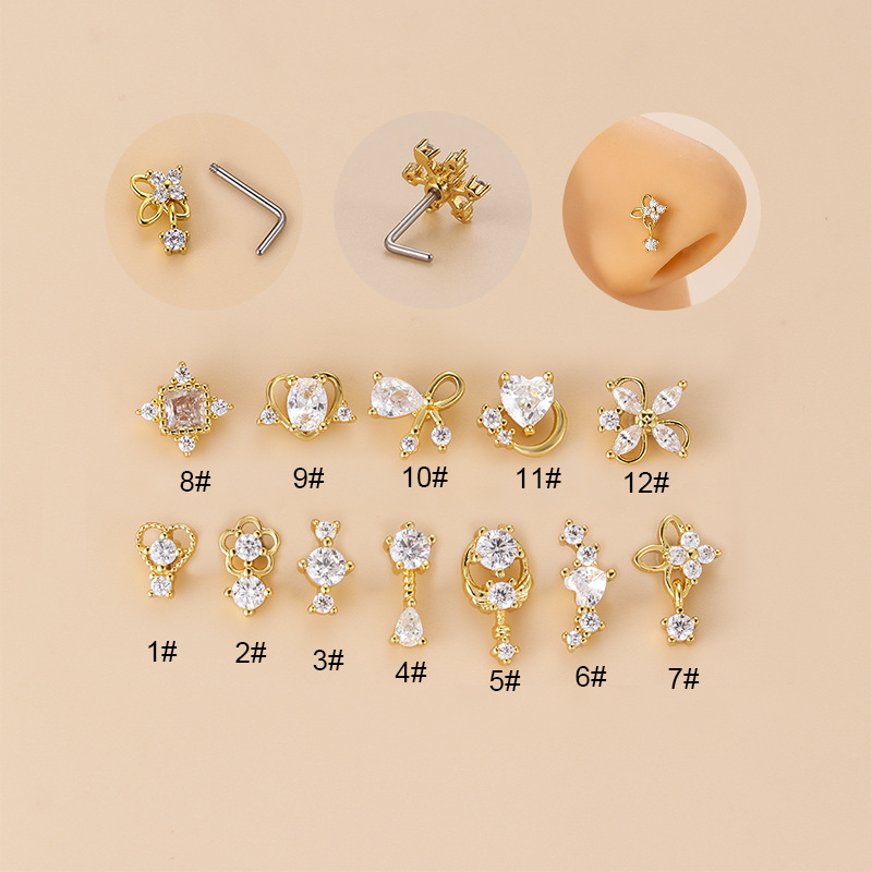 Body Jewelry Ear - Piercing de nez en zircon cubique