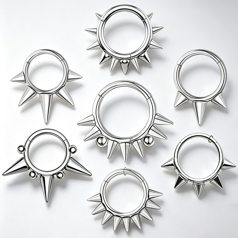 Body Jewelry Lip Ring - 1 pièce, 8/10 mm, en acier