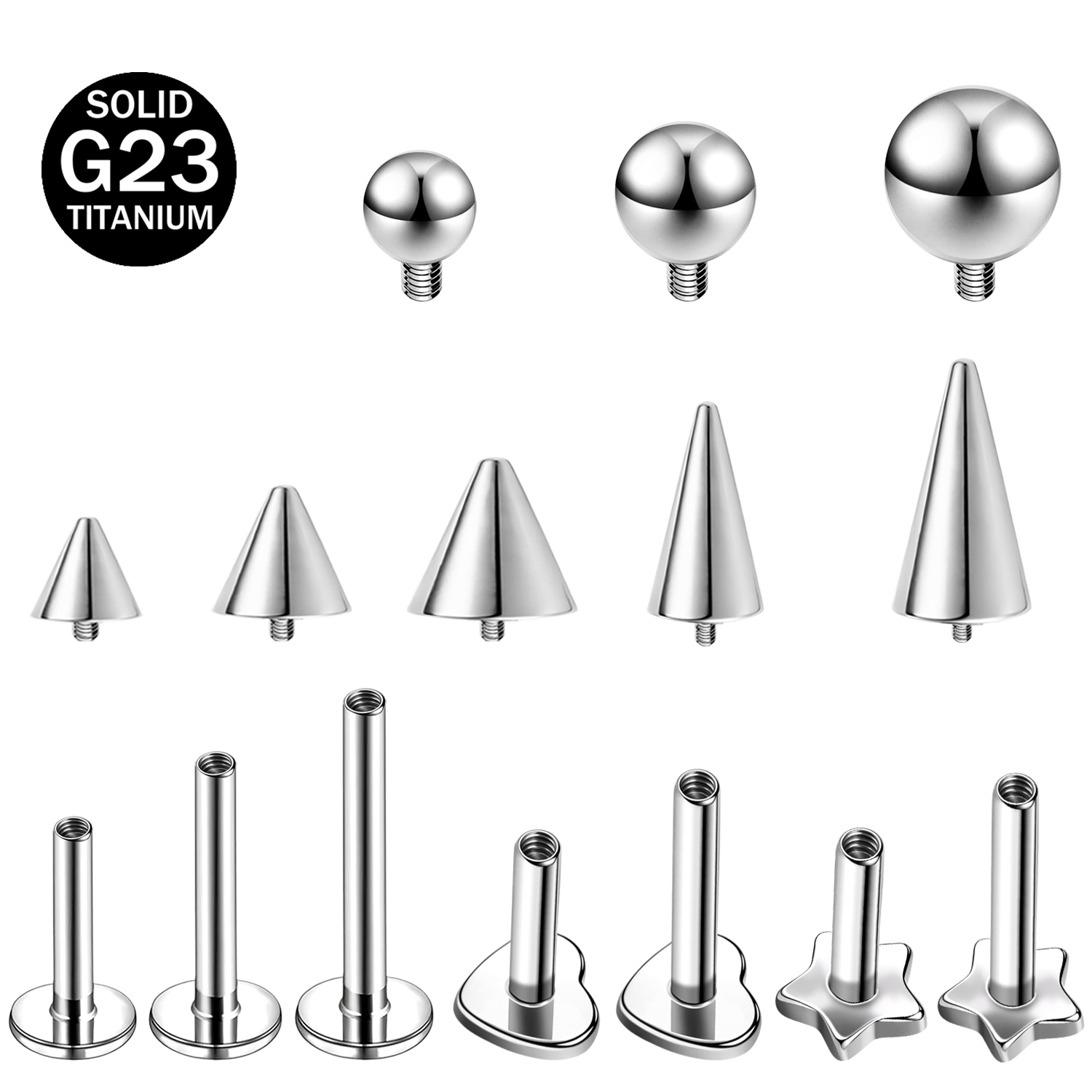 Body Jewelry Lip Ring - ZS 1PC étoile coeur pointe lèvre