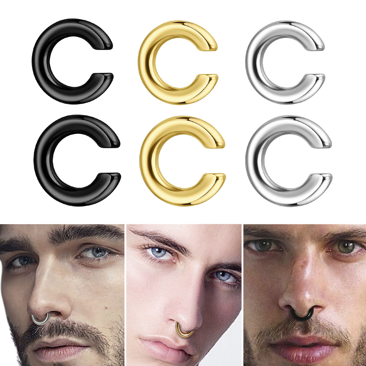 Body Jewelry And Earrings - Anneau de nez Non Piercing en