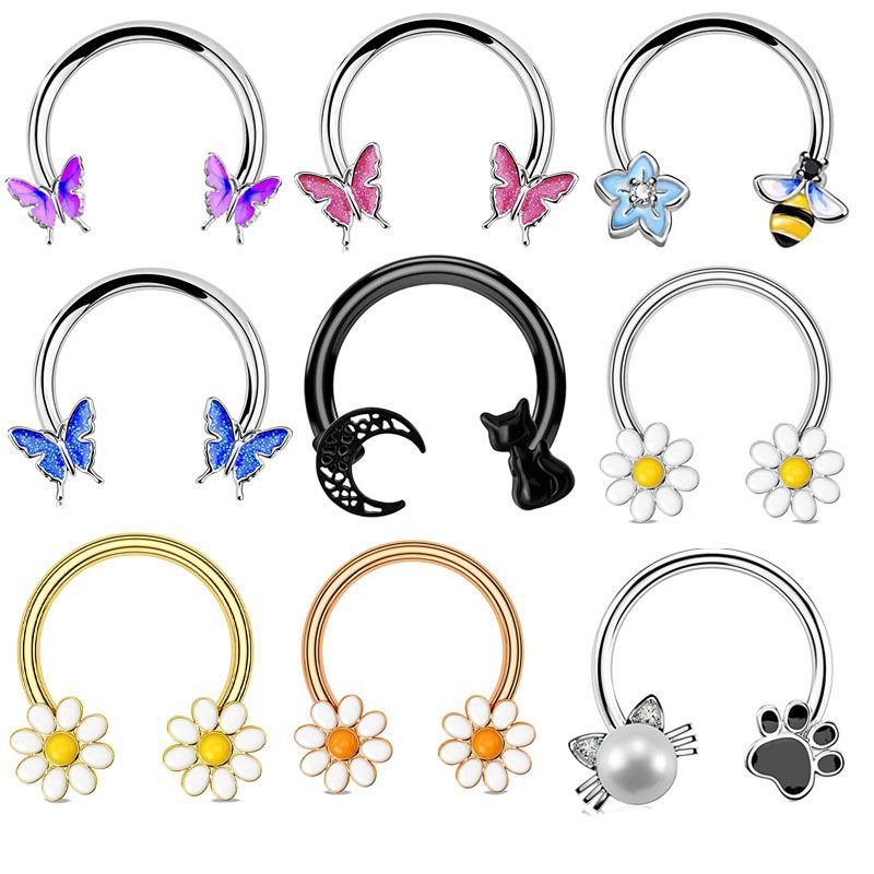 Body Jewelry And Earrings - Anneau de septum 16G, bijoux de