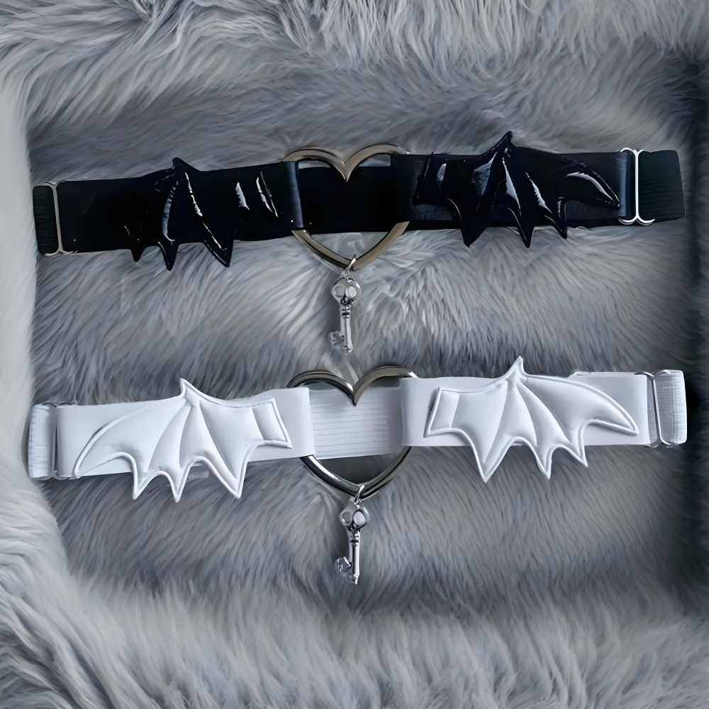 Body Chain Jewelry - Gothique Harajuku noir coeur aile jambe