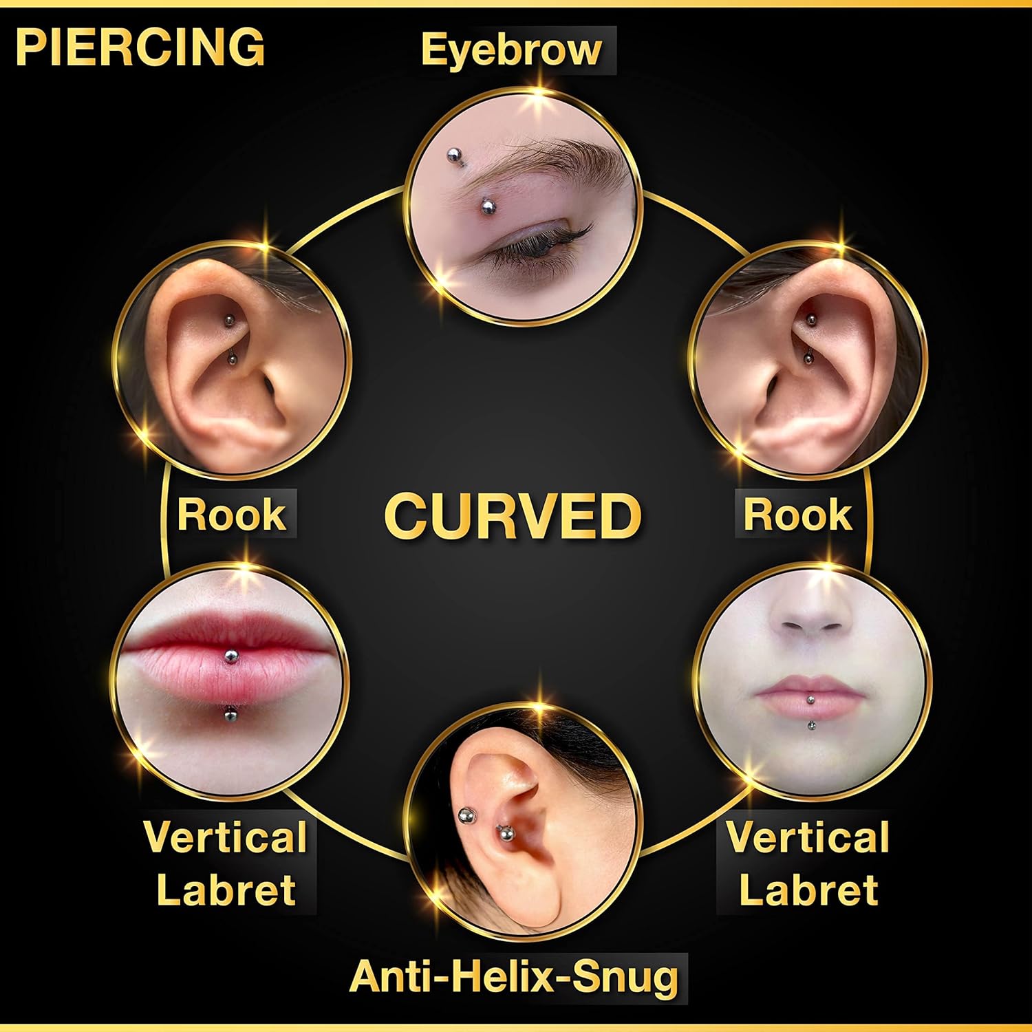 Lot de 32 pièces en acier chir - Body Jewelry Lip Ring avis et prix