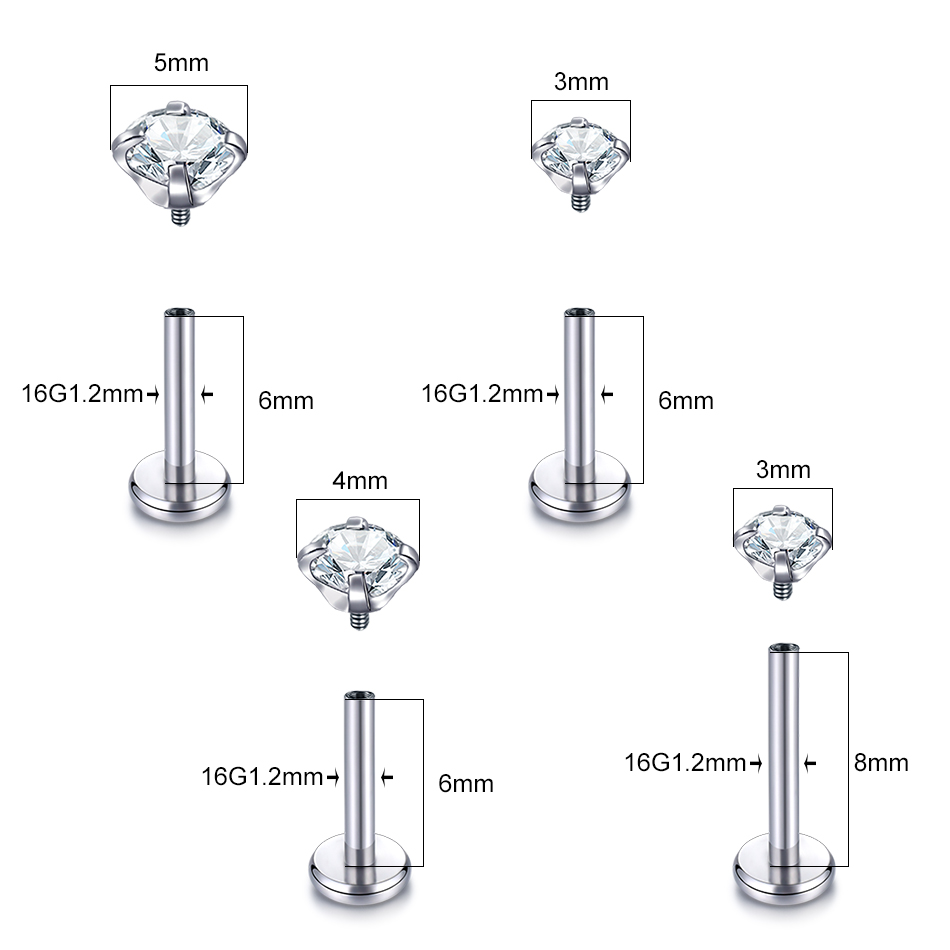 10 pièces G23 titane Labret Pi - Body Jewelry Lip Ring avis et prix