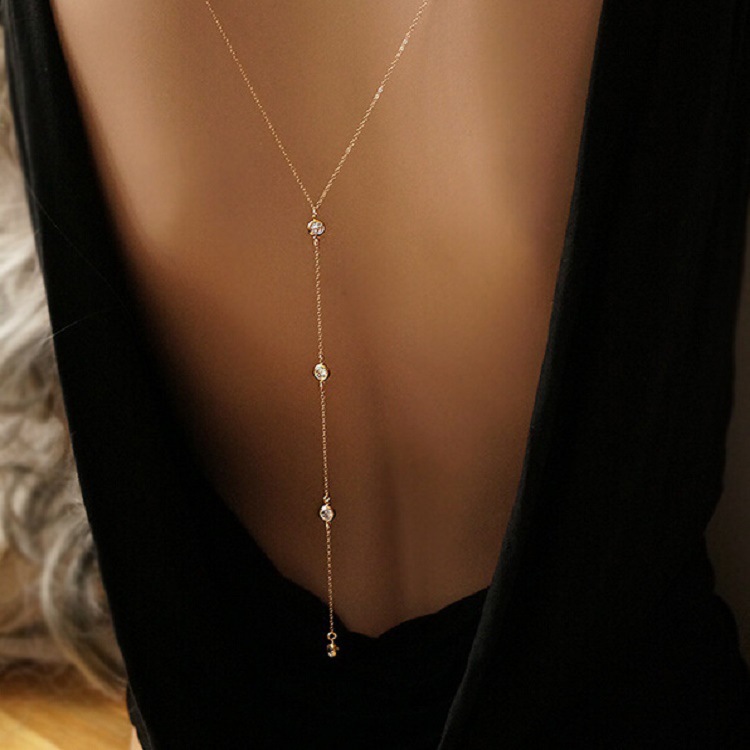 Collier chaîne arrière en stra - Body Jewelry Beach avis et prix