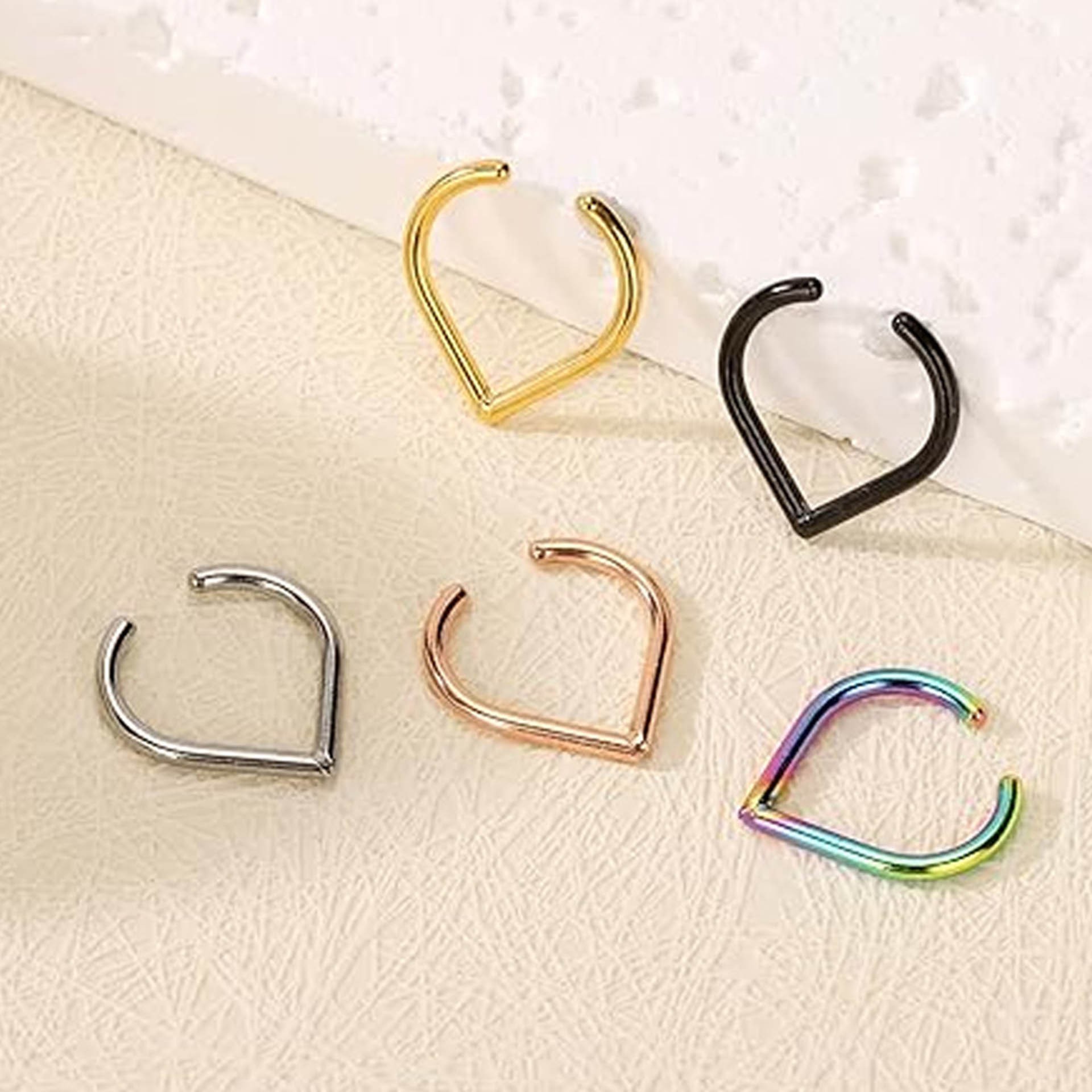 Lot de 5 faux anneaux de nez e - Body Jewelry And Earrings avis et prix