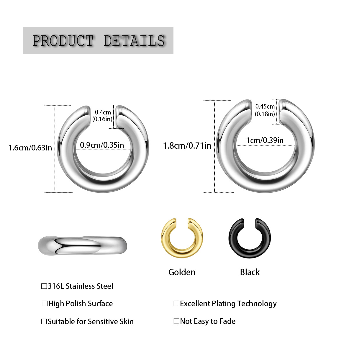 Anneau de nez Non Piercing en  - Body Jewelry And Earrings avis et prix