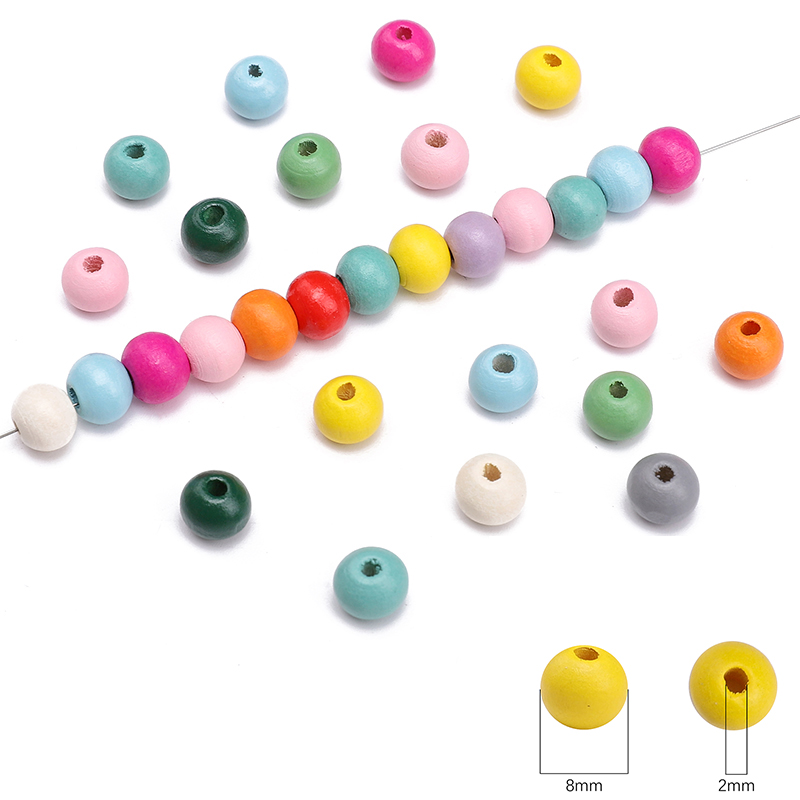8mm 50 pièces/sac en bois coul - Body Jewelry Unique avis et prix