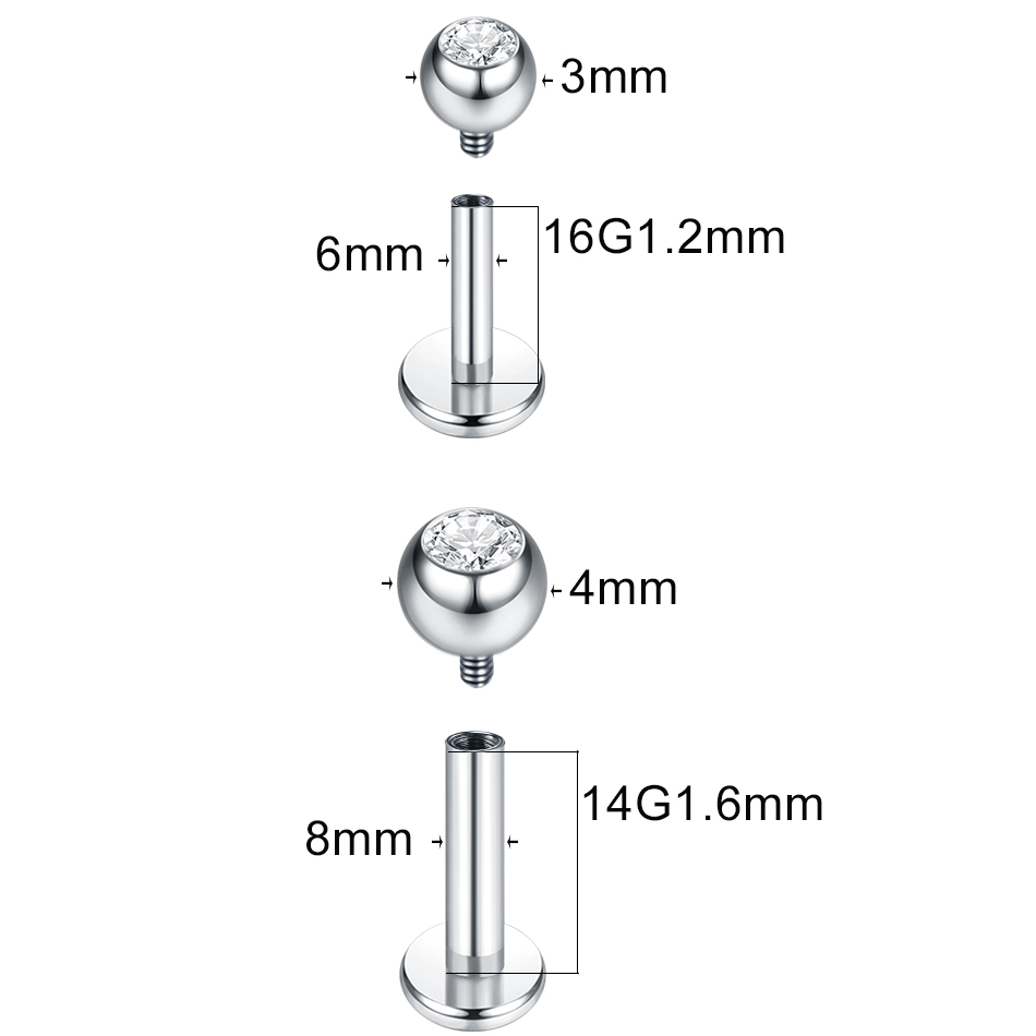 G23 titane Labret Piercing lèv - Body Jewelry Lip Ring avis et prix