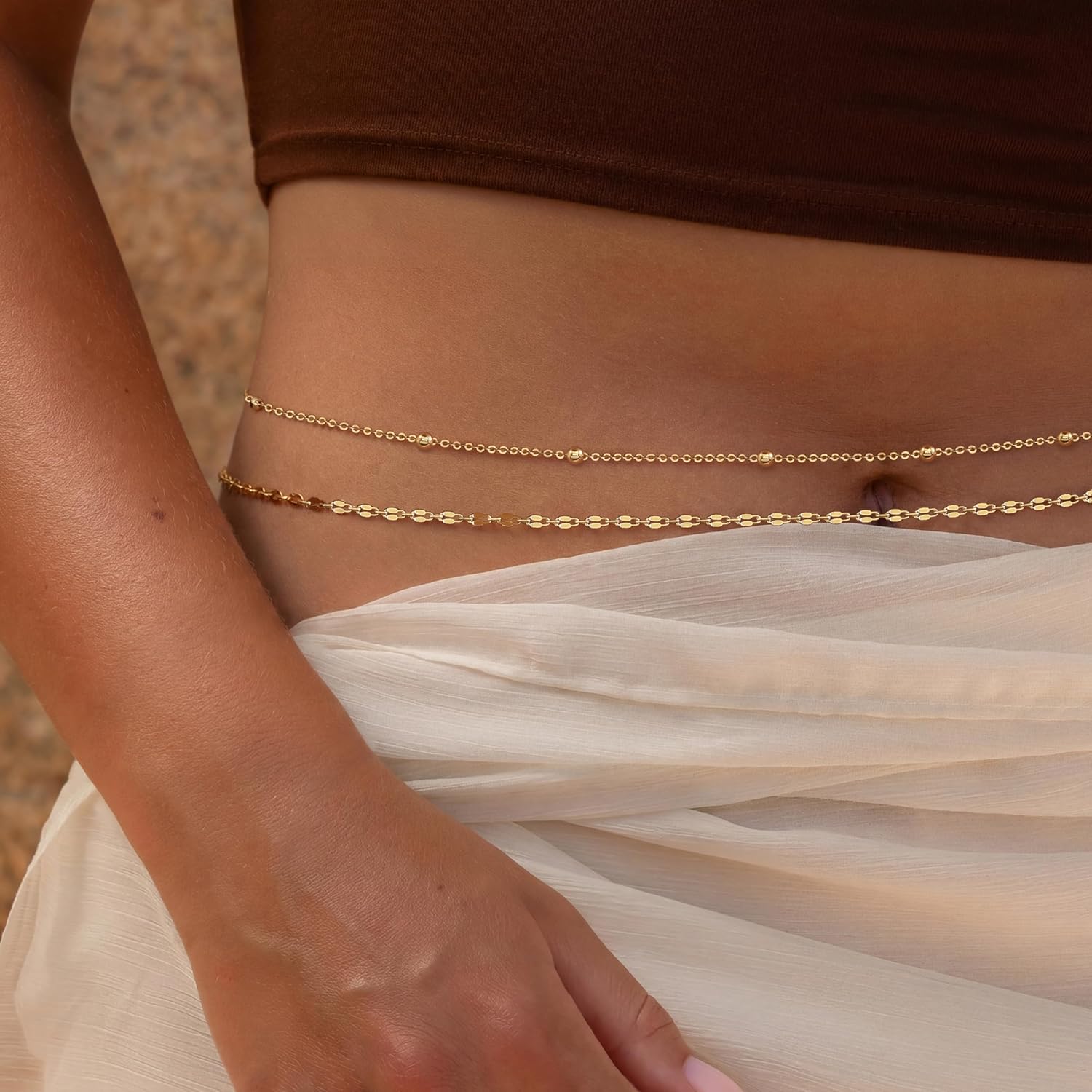Chaîne de taille plaquée or 14 - Body Chain Jewelry avis et prix